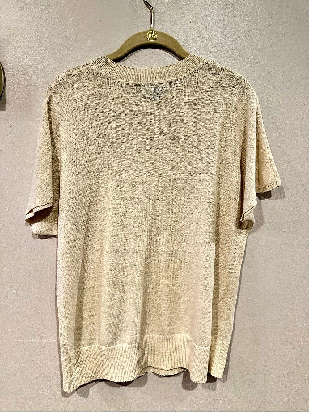 Banana Republic Short Sleeve Sweater in Beige Size Small